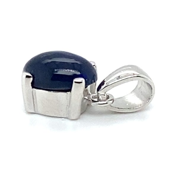 Blue Opal 2.52ct Platinum Solid Silver Pendant - Picture 3 of 6